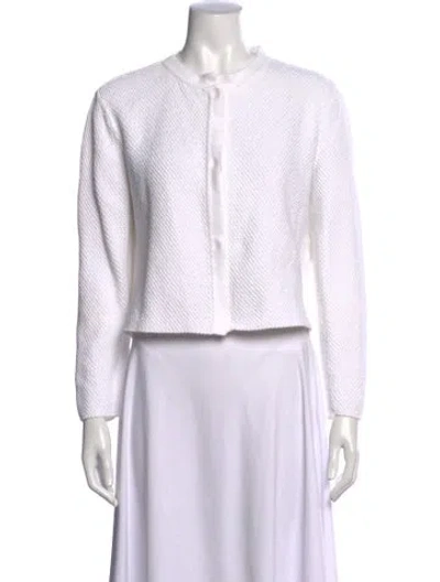 Pre-owned Weekend Max Mara Open Front Sweater In White