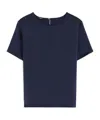 Weekend Max Mara Amburgo T-shirt In Satin And Jersey In Blue