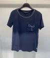 Weekend Max Mara Open-necked Black Shirt In Blue