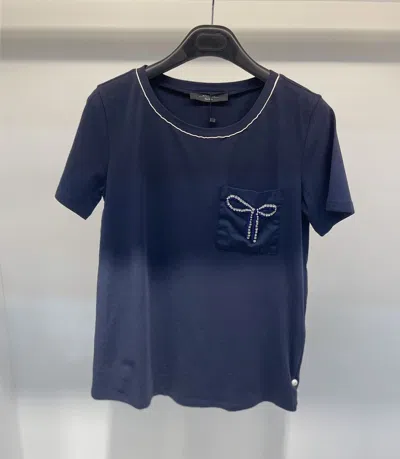 Weekend Max Mara Open-necked Black Shirt In Blue
