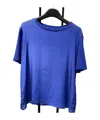 Weekend Max Mara Open-necked Black Shirt In Blue