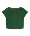Weekend Max Mara Open-necked Black Shirt In Green
