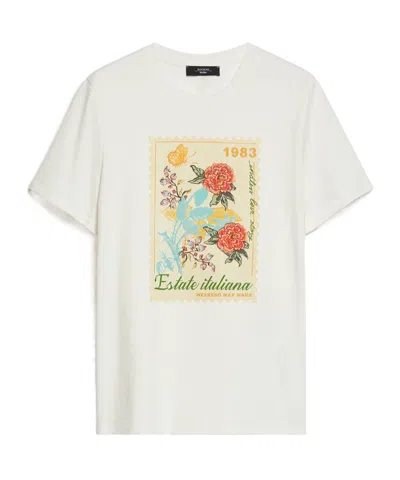 Weekend Max Mara Open-necked Black Shirt In White