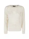Weekend Max Mara Open-knit Sweater In Brown