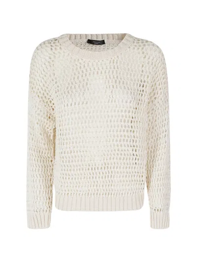 Weekend Max Mara Open-knit Sweater In Brown
