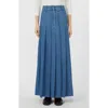 Weekend Max Mara Opunzia Pleated Denim Maxi Skirt In Blue