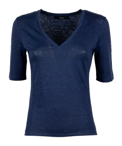 Weekend Max Mara Opzione V-neck T-shirt In Blue