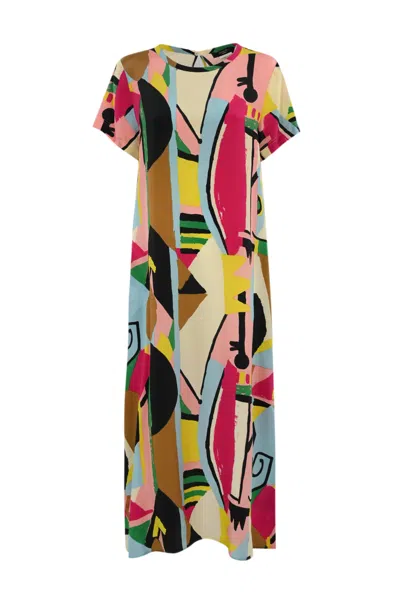 WEEKEND MAX MARA ORCHIS CHINE CREPE DRESS