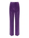 Weekend Max Mara Order Trousers In Cotton Velvet In Purple