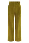 Weekend Max Mara Wide Leg Corduroy Trousers Featuring Pockets In Green