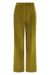 Weekend Max Mara Wide Leg Corduroy Trousers Featuring Pockets In Green