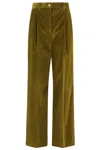 Weekend Max Mara Pleated Corduroy Trousers In Green