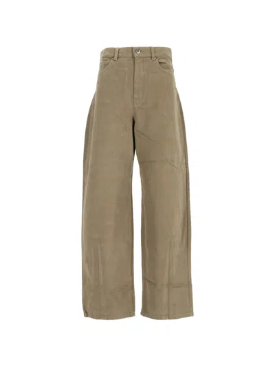 Weekend Max Mara Ordine Wide-leg Cotton-drill Trousers In Gray