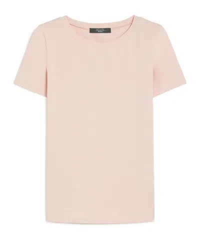Weekend Max Mara Organic Cotton T-shirt In Pink