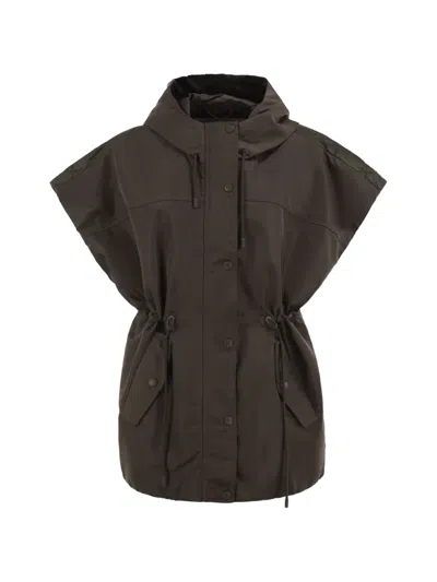 Weekend Max Mara Origano Quilted Drawstring Gilet In Green