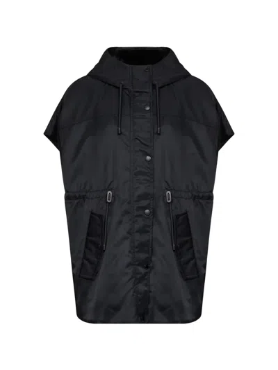 Weekend Max Mara Origano Quilted Hooded Gilet In Black