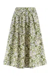 Weekend Max Mara Orme Embroidered Poplin Midi Skirt