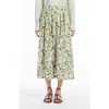 Weekend Max Mara Orme Embroidered Poplin Midi Skirt In Ecru
