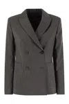 Weekend Max Mara Blazer Tailored Peak Lapels In Gray