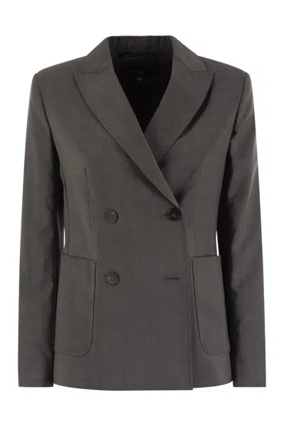 WEEKEND MAX MARA WEEKEND MAX MARA ORNATI - DOUBLE-BREASTED BLAZER IN WOOL CANVAS