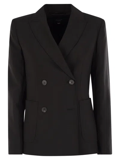 Weekend Max Mara Ornati Double Breasted Blazer In Wool Canvas In Multi
