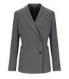 Weekend Max Mara Ornati Grey Double-breasted Blazer In Gray