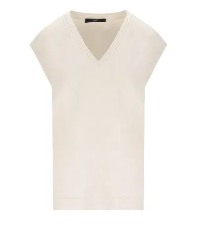 Weekend Max Mara Orosei Ivory Knitted Vest In Neutral