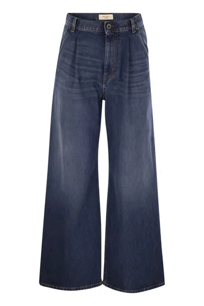 Weekend Max Mara Ortles - Comfort Denim Trousers In Blue