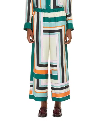 WEEKEND MAX MARA OTTAVO SILK GEOMETRIC PANTS