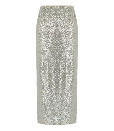 Weekend Max Mara Ottelia Silver Sequins Skirt In Neutral