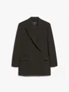 Weekend Max Mara Umbro Stretch Wool Side Closure Jacket In Black