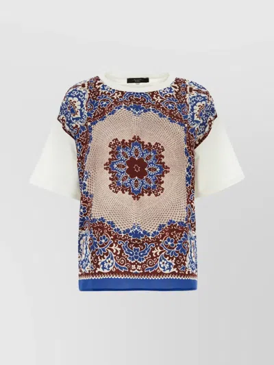 Weekend Max Mara Oversize Cotton And Silk T-shirt Malaga In Cornflower Blue