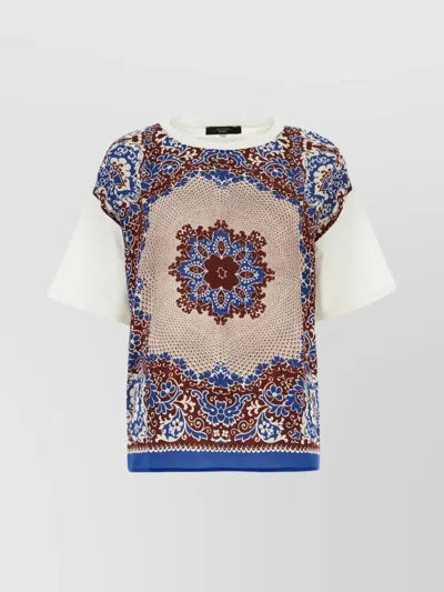 Weekend Max Mara Oversize Cotton And Silk T-shirt Malaga In Dis.bandana