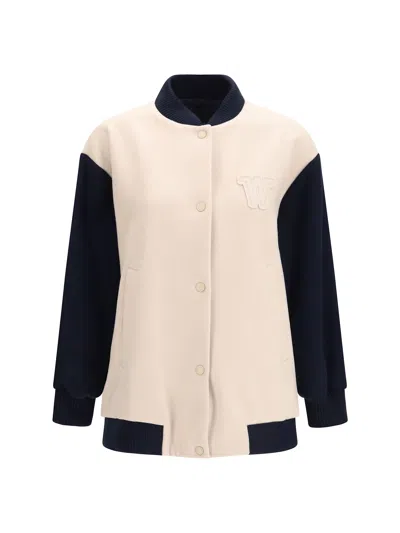 Weekend Max Mara Oversized Bomber In Double Wool In Multi