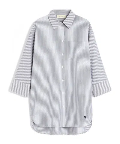 Weekend Max Mara Oversized Cotton Oxford Shirt In Blue