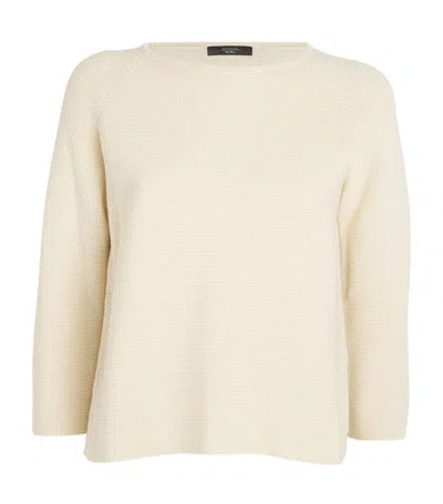 Weekend Max Mara Oversized Cropped Sweater In White