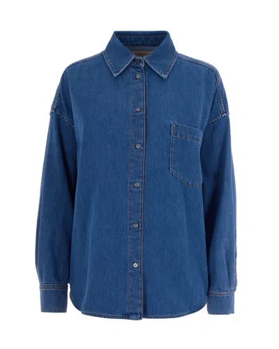 Weekend Max Mara Oversized Denim Shirt In Blue