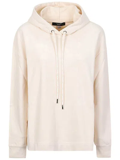 Weekend Max Mara Oversized Drawstring Hoodie In White