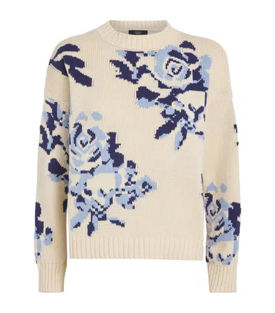 Weekend Max Mara Oversized Floral Sweater In Brown