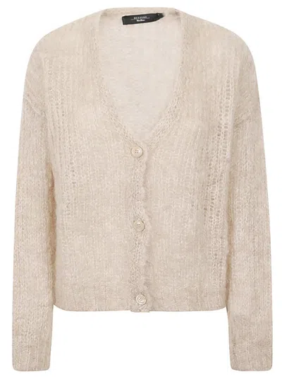 Weekend Max Mara Pontiac Mohair Cardigan In White