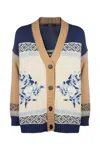 Weekend Max Mara Oversized V-neck Cardigan In Multi