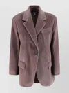 Weekend Max Mara Oversized Velvet Blazer Featuring Chest Pocket In Pink