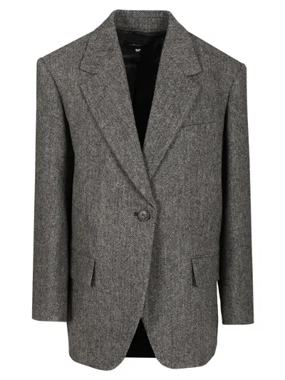 Weekend Max Mara Oversized Wool Blazer Coats Grey In Gray