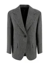 Weekend Max Mara Tronto Wool Single Breasted Blazer In Gray