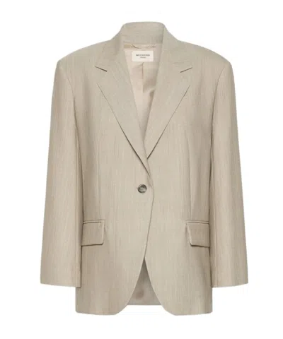 Weekend Max Mara Oversized Woollen Cloth Blazer In Neutral