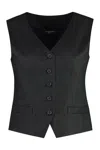 Weekend Max Mara Pacche Single-breasted Vest In Black