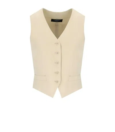 Weekend Max Mara Pace Ivory Vest In Beige
