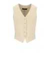 Weekend Max Mara Pace Ivory Vest In Beige