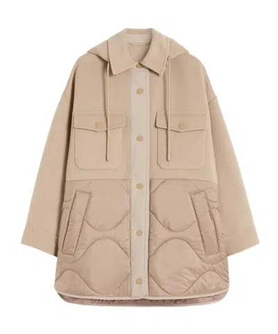 Weekend Max Mara Padded Coat In Double-sided Wool And Nylon In Neutral