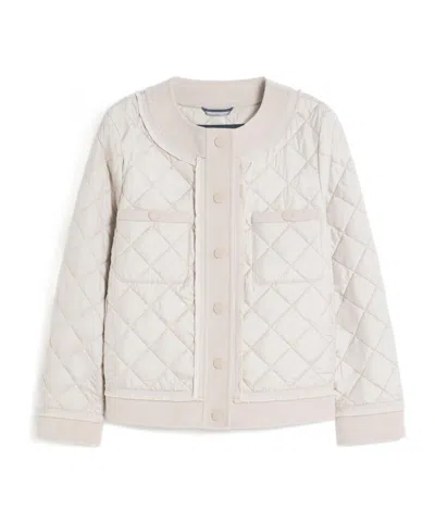 Weekend Max Mara Padded Cropped Jacket In Water-repellent Canvas - Sand In White
